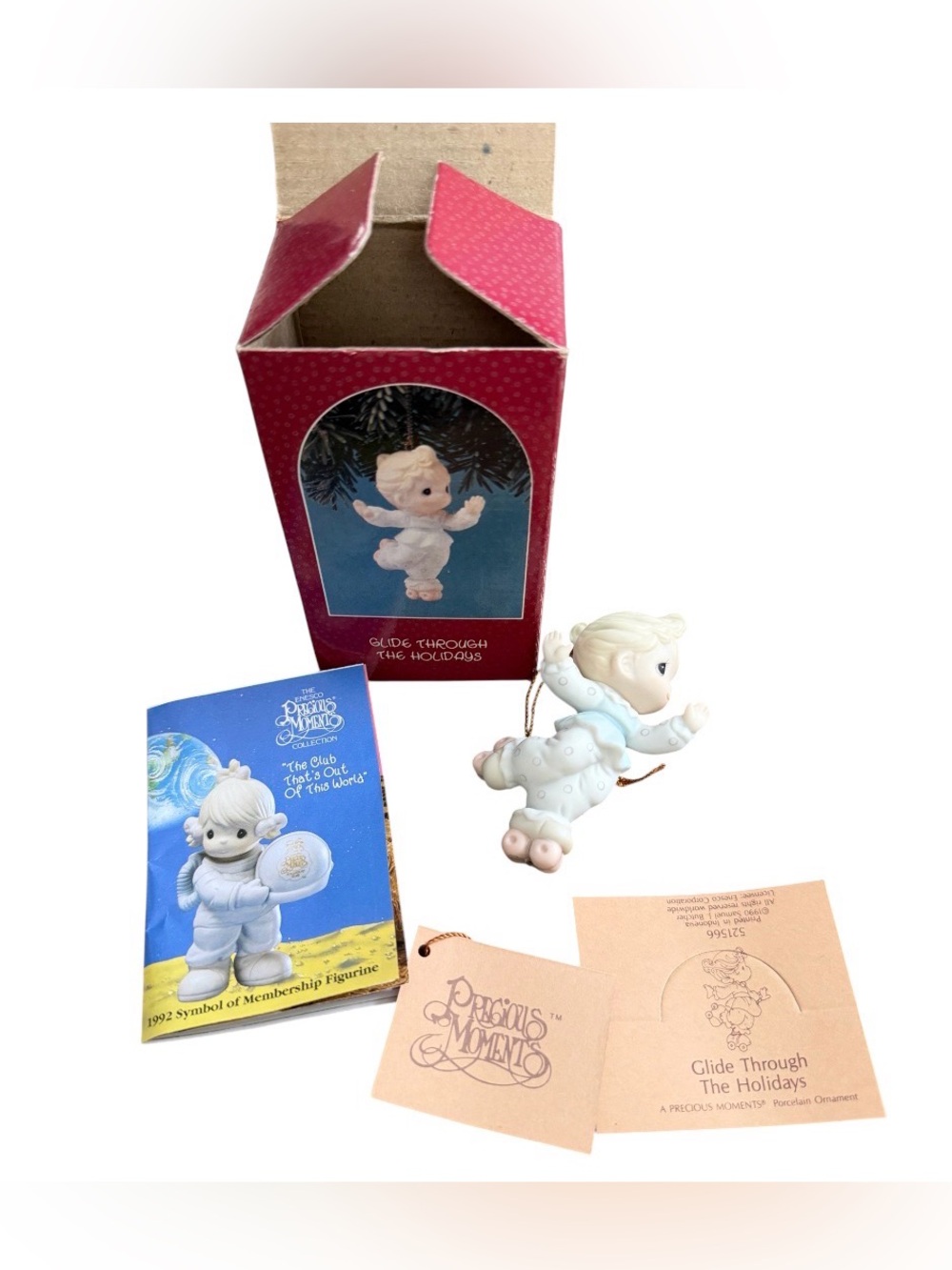 Precious Moments Ornament, Glide Through The Holidays # 521566 1990